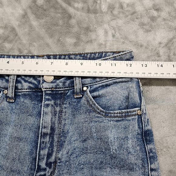 Tinseltown Jeans Womens 3 Juniors Blue Destructed High Rise Mom Jean Distressed - Picture 6 of 10